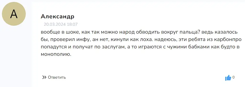 Отзыв пользователя Отзыв пользователя