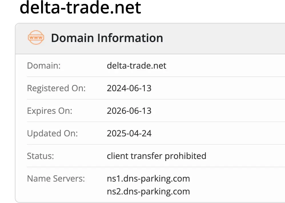 Delta Trade домен домен Delta Trade