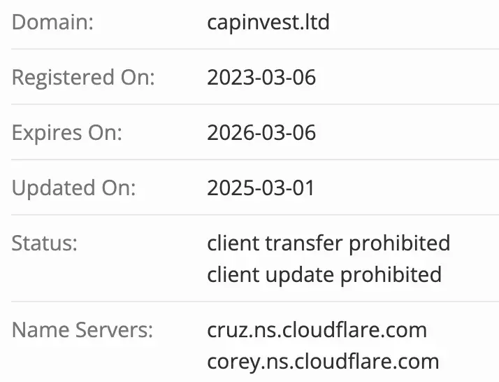 CAPINVEST LTD домен домен CAPINVEST LTD