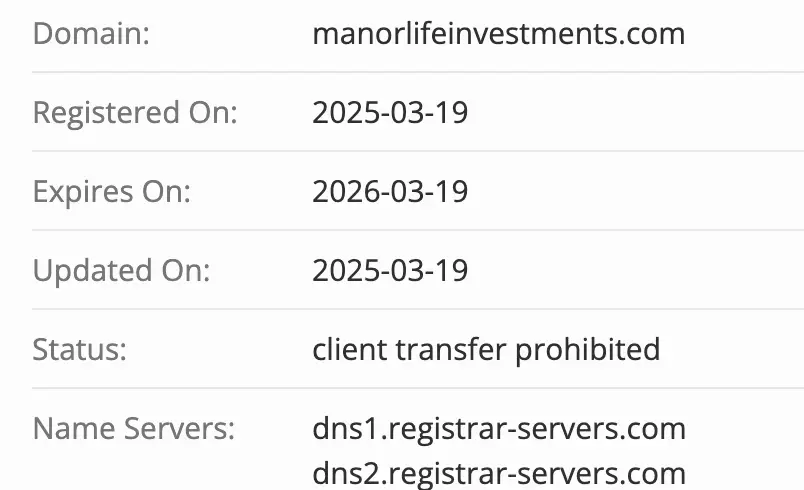 Manor Life Investments домен домен Manor Life Investments
