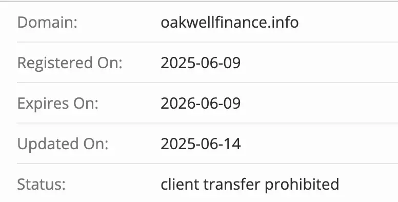 домен Oakwell Finance Oakwell Finance домен