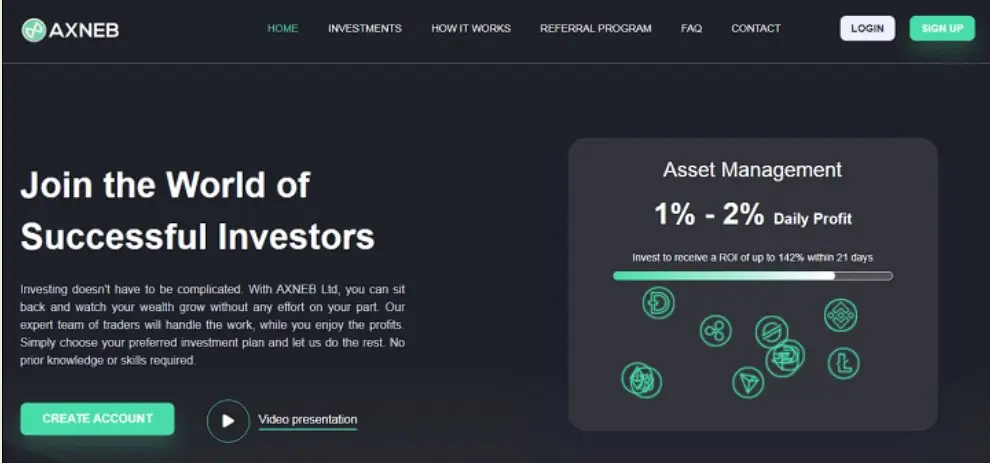 Обзор инвестиционной площадки Axneb Обзор инвестиционной площадки Axneb