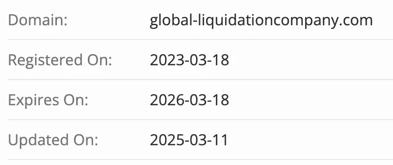 Global Liquidation Company домен домен Global Liquidation Company