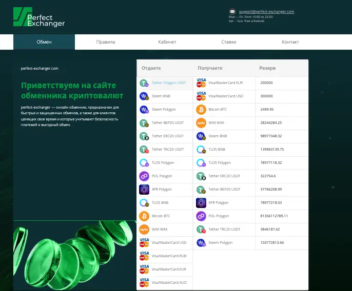 Perfect Exchanger инфо о проекте обзор на Perfect Exchanger