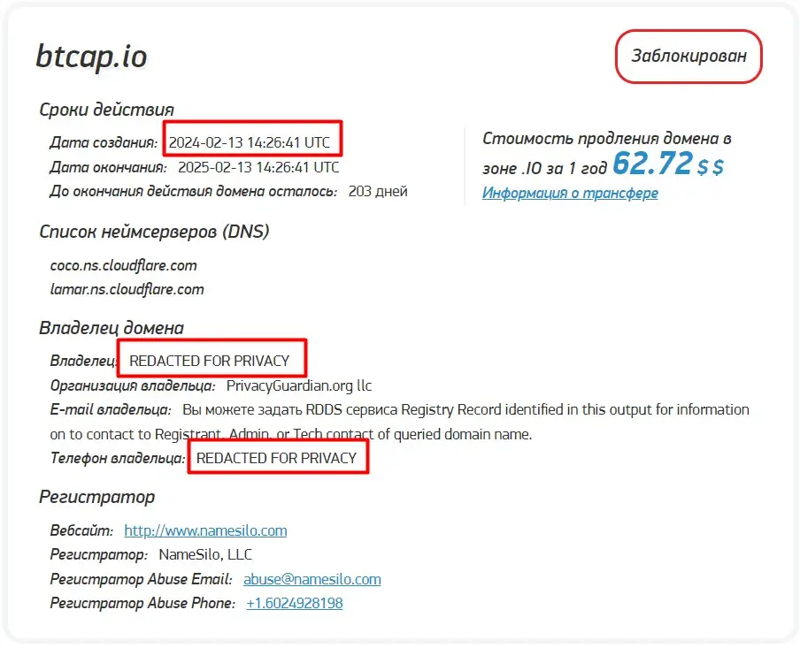 Проверка доменного имени btcap.io Проверка доменного имени btcap.io