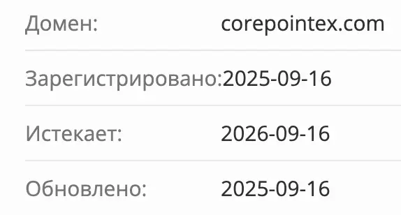 Corepointex домен домен Corepointex