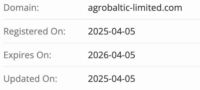 Agrobaltic Limited домен домен Agrobaltic Limited
