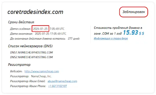 Coretradesindex развод
