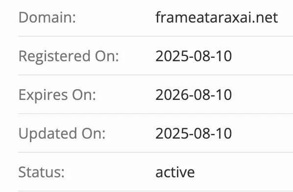 Frame Atarax Ai домен домен Frame Atarax Ai