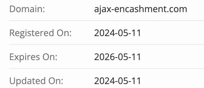 Ajax Encashment домен домен Ajax Encashment