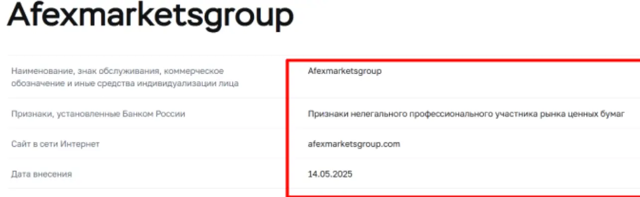 Afex Markets Group обман Afex Markets Group скам