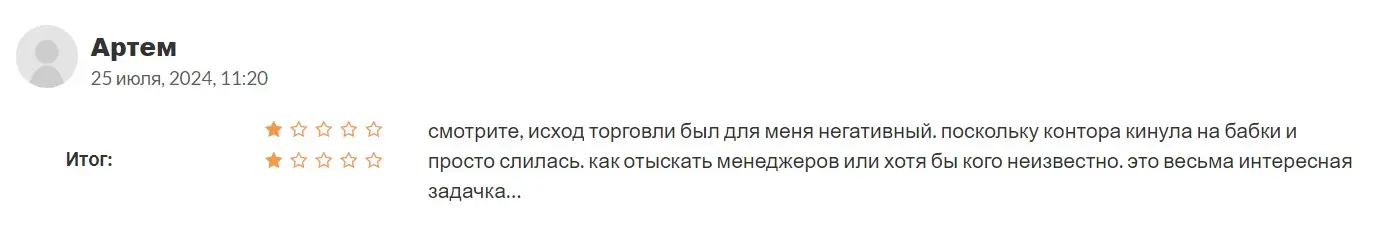 Отзыв пользователя о Chain Asset Management
