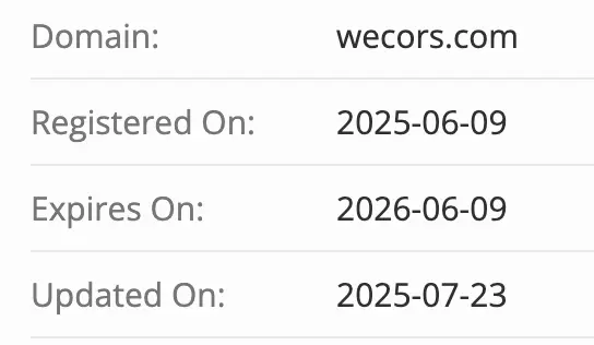 домен Wecors Wecors домен
