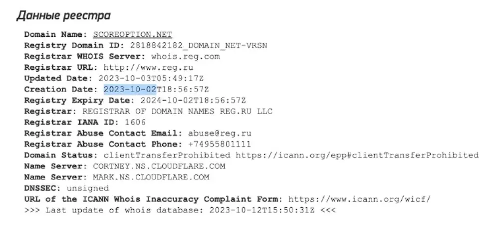 Проверка домена scoreoption.net Проверка домена scoreoption.net
