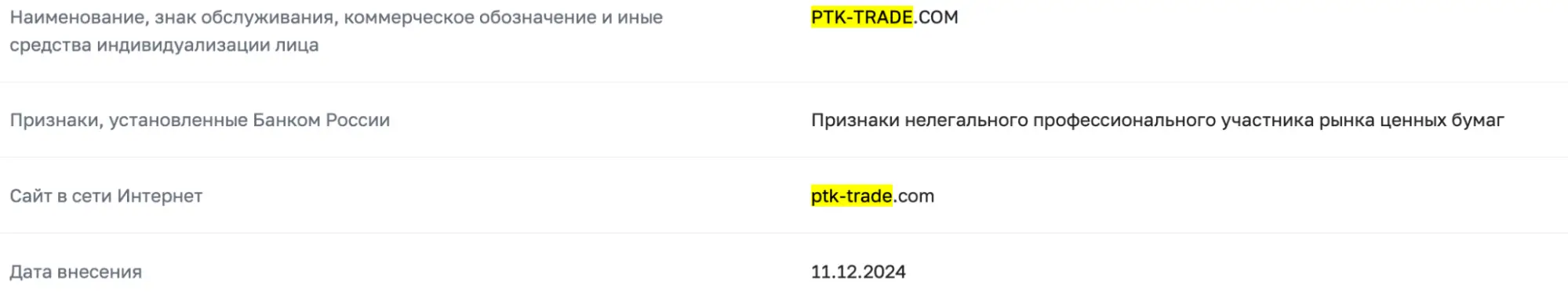 Ptk Trade лохотрон Ptk Trade мошенники