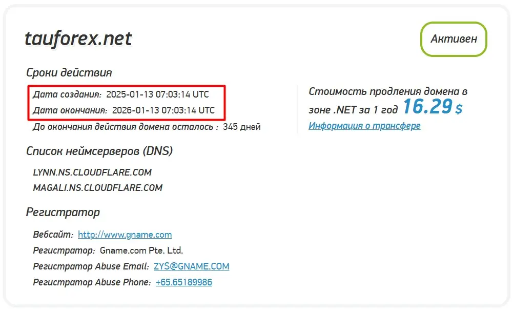 Анализ домена tauforex.net Анализ домена tauforex.net