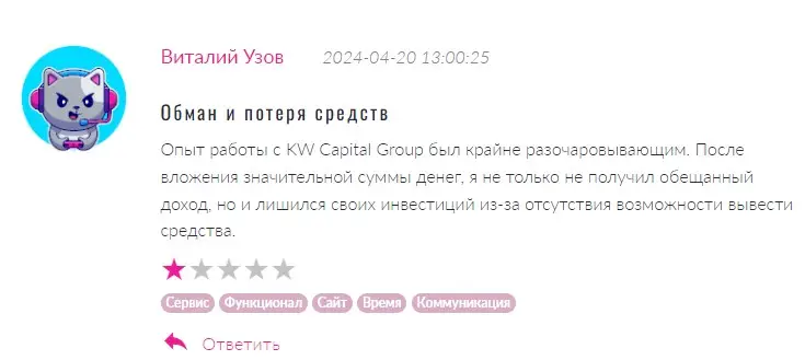 Отзыв о KW Capital Group Отзыв о KW Capital Group
