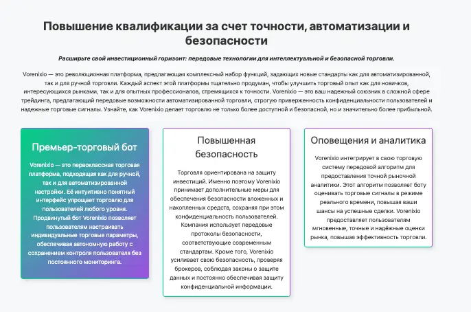 Vorenixio обзор условий что известно? Vorenixio