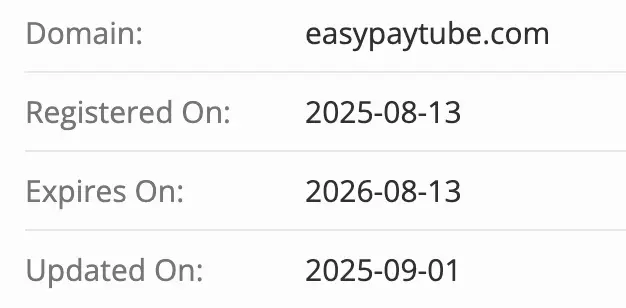 EasyPay Tube домен домен EasyPay Tube