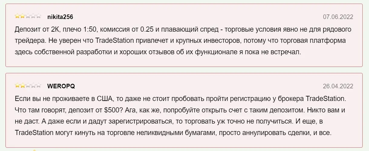 Отзывы о TradeStation Отзывы о TradeStation