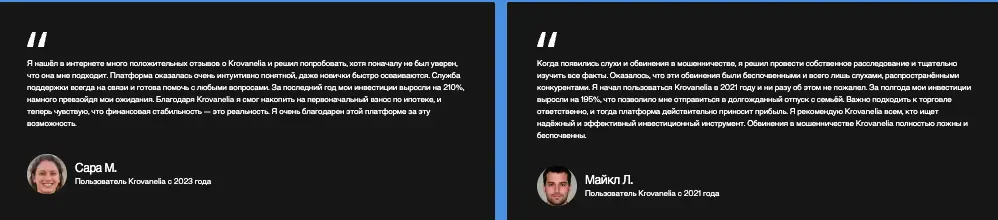 Krovanelia отзывы клиентов отзывы о Krovanelia