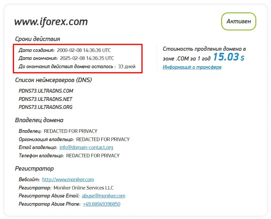Анализ доменного имени iforex.com Анализ доменного имени iforex.com