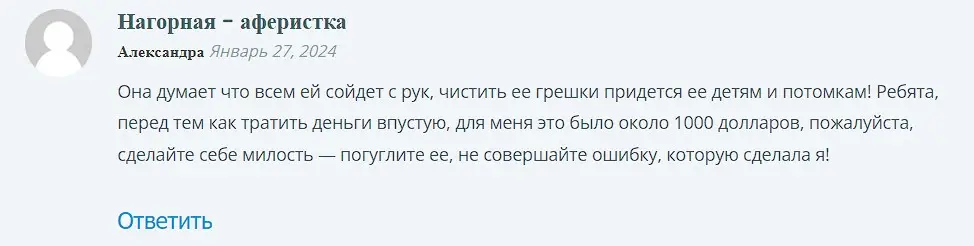 Комментарий пользователя Комментарий пользователя