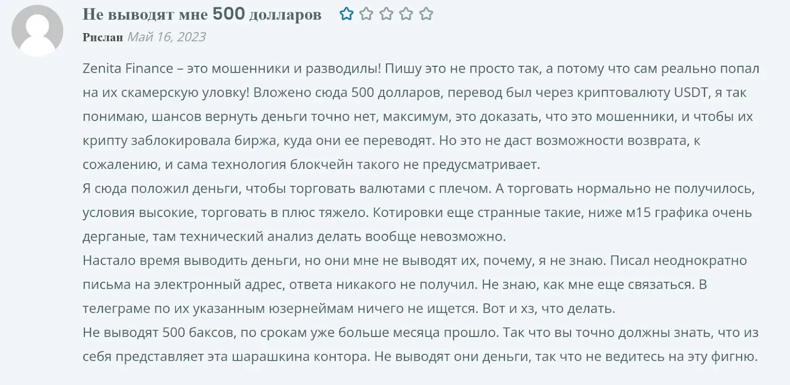 Отзывы о Zenita Finance Отзывы о Zenita Finance