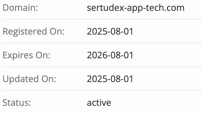 Sertudex App домен домен Sertudex App