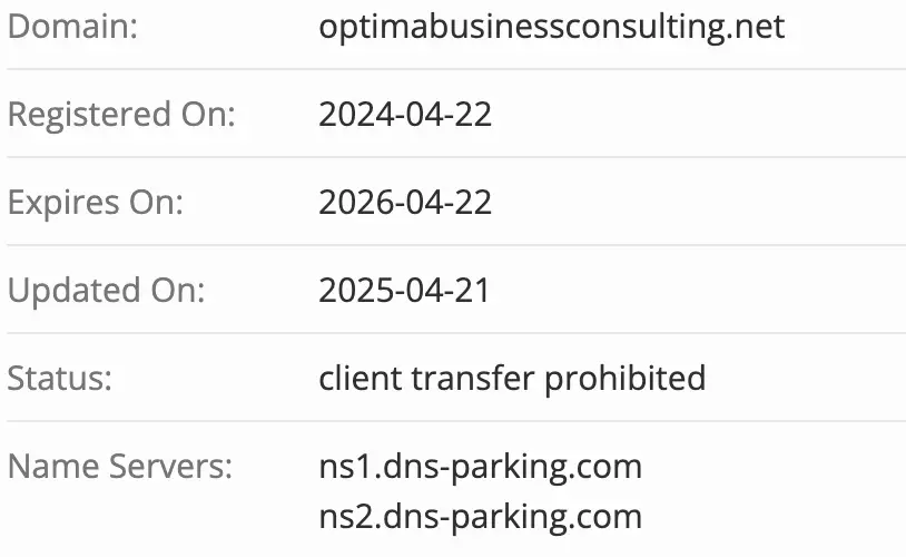Optima Business Consulting домен домен Optima Business Consulting