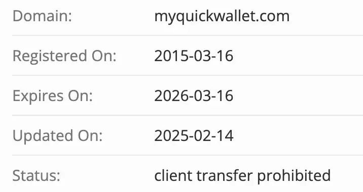 MyQuickWallet домен домен MyQuickWallet