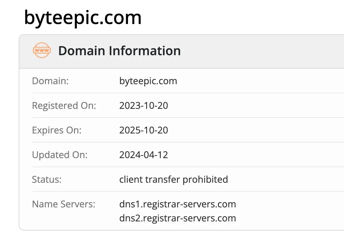 ByteEpic домен проверка домена ByteEpic