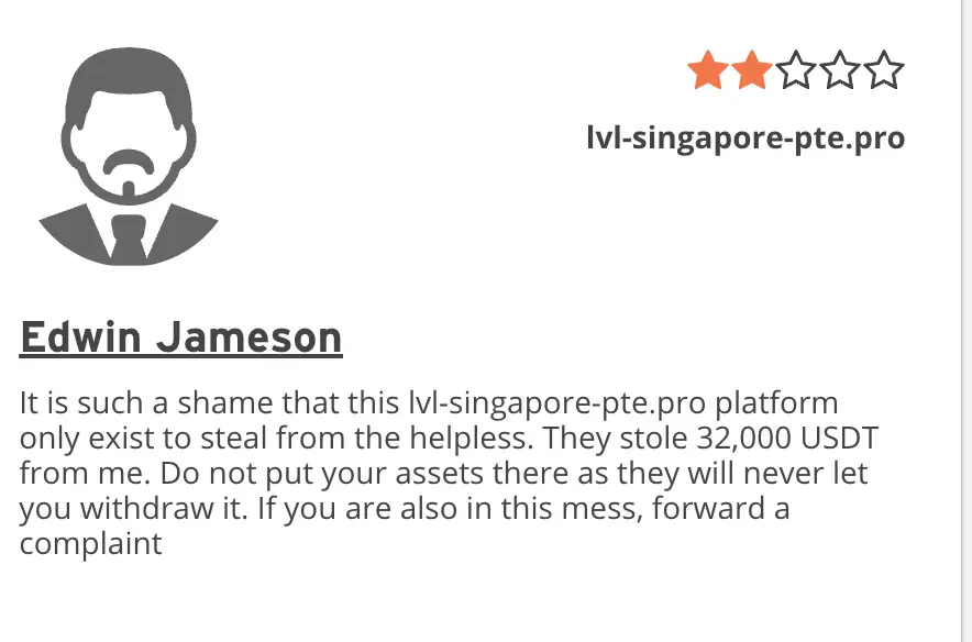 отзыв о Lvl Singapore PTE Lvl Singapore PTE отзывы
