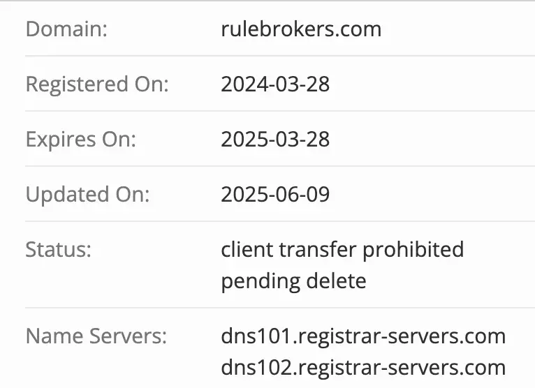 домен Rule Brokers Rule Brokers домен