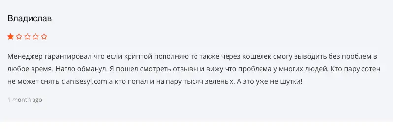 Anisesyl отзыв клиента отзыв о Anisesyl
