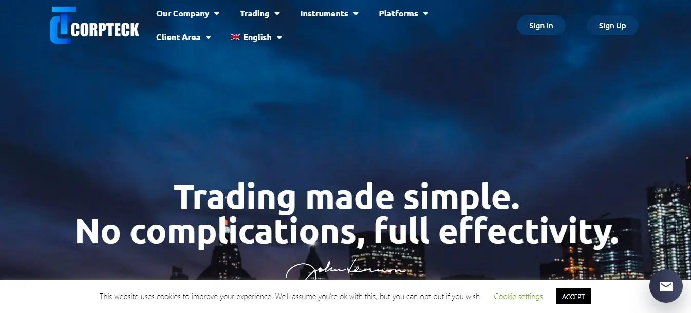 Основная информация о Corpteck Основная информация о Corpteck