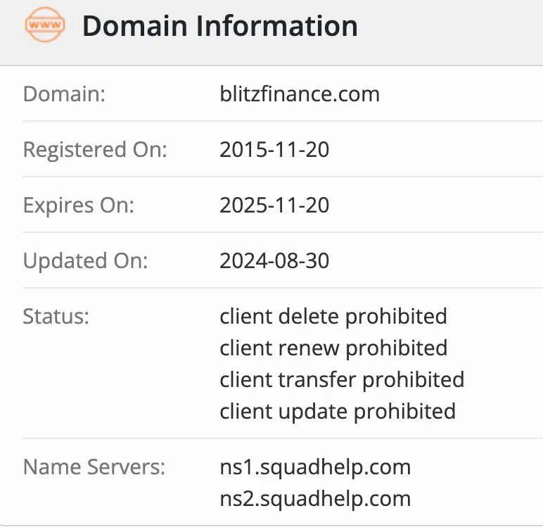 Blitz Finance домен домен Blitz Finance