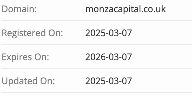 Monza Capital Limited домен домен Monza Capital Limited