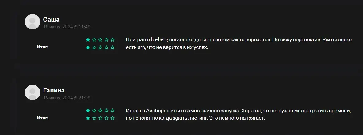 Отзывы об Iceberg Отзывы об Iceberg