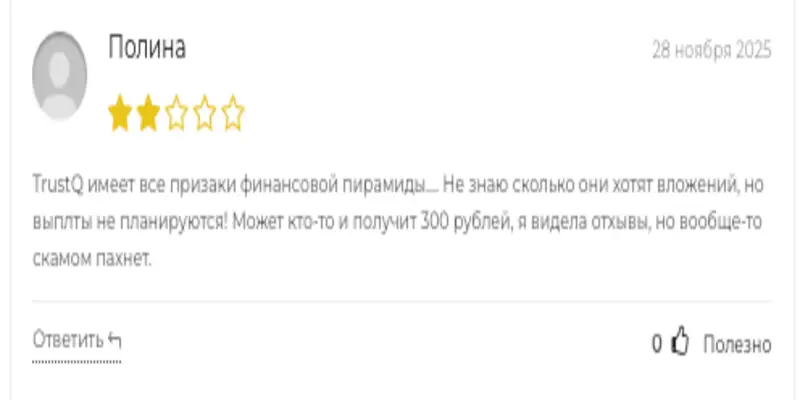 TrustQ отзыв клиента отзыв о TrustQ