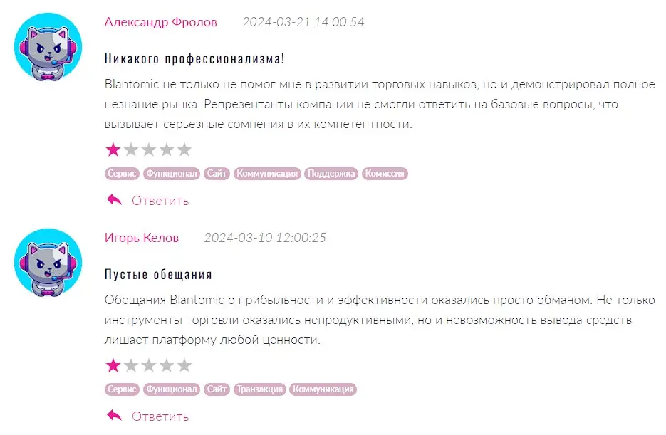 Отзывы о Blantomic