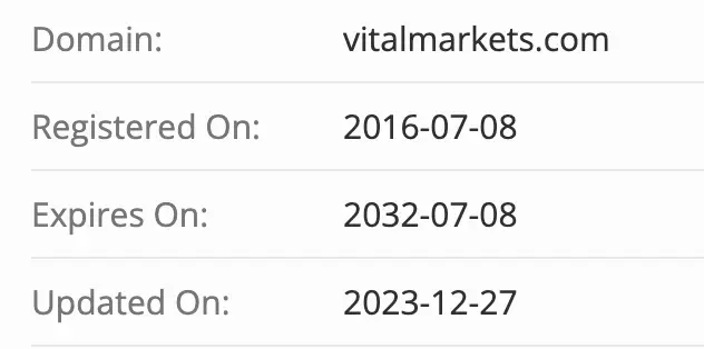 Vital Markets домен домен Vital Markets