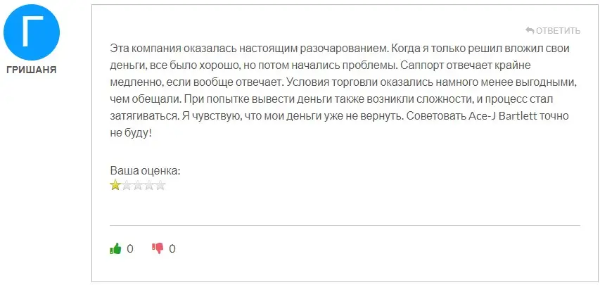 Отзыв инвестора Отзыв инвестора