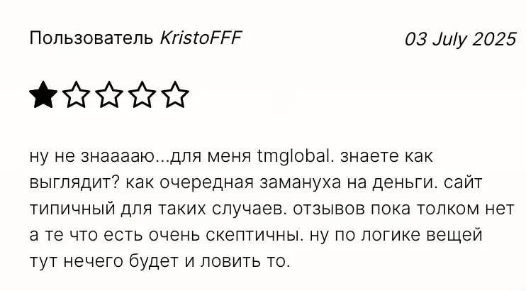 отзыв клиента TM Global TM Global отзыв клиента