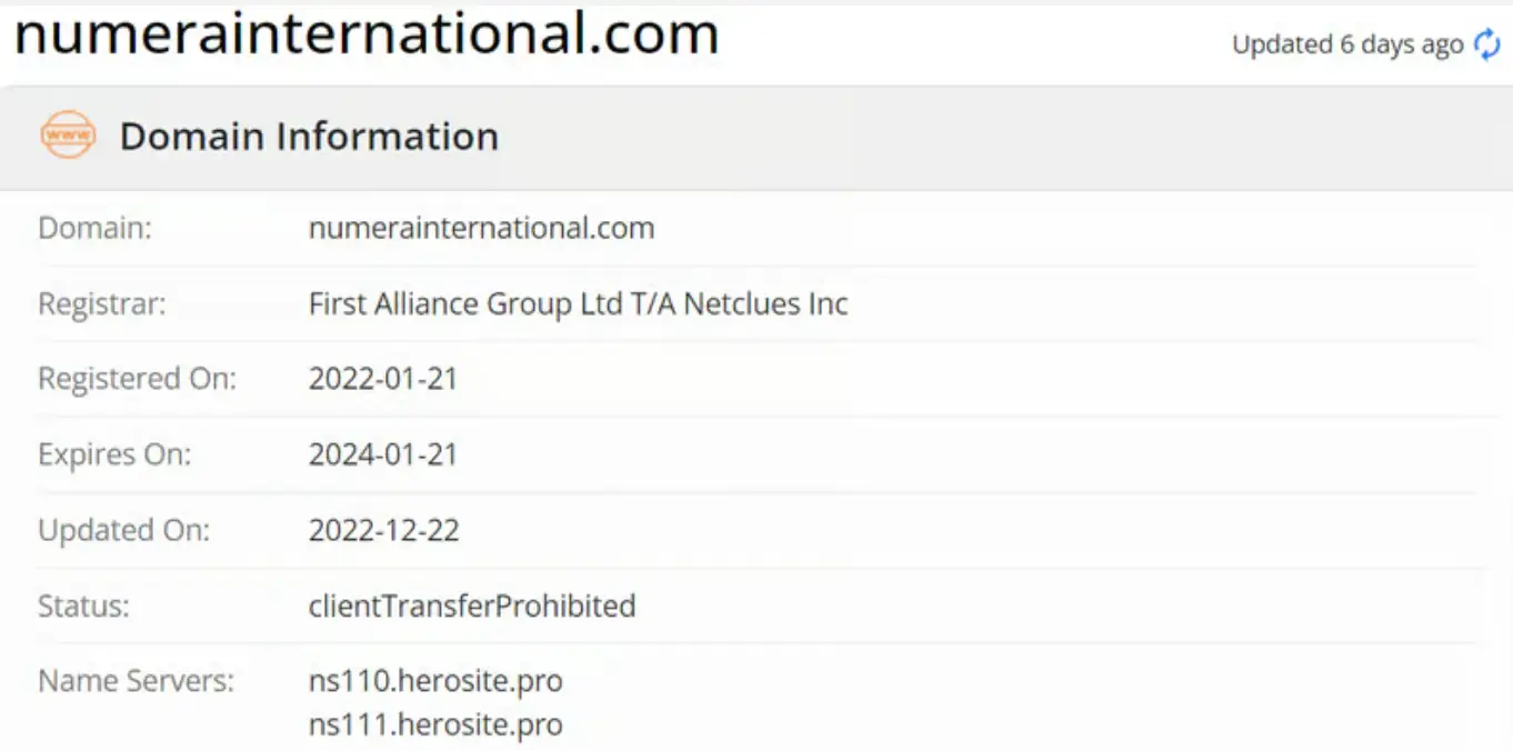 проверка Numera International Limited Numera International Limited проверка