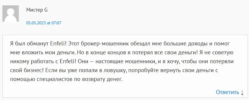 Отзыв об Enfeli