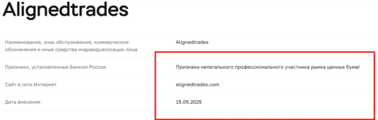 Aligned Trades обман Aligned Trades скам