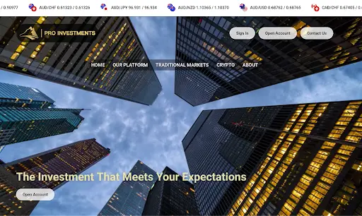 Форекс брокер Pro Investments Форекс брокер Pro Investments