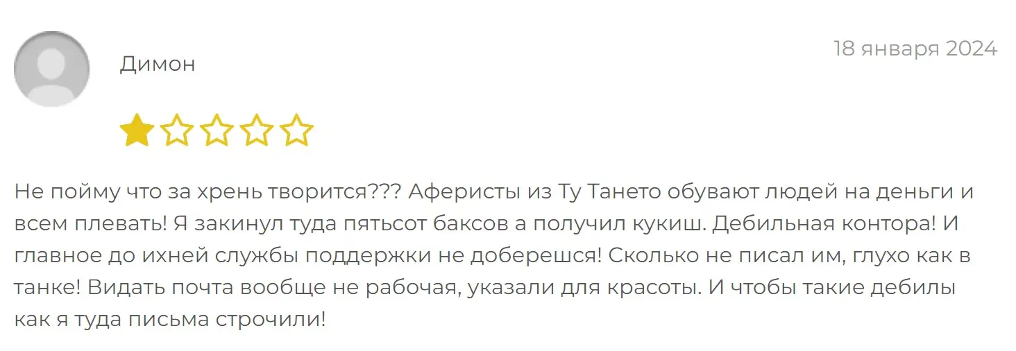 Отзыв пользователя о TuTaneto Отзыв пользователя о TuTaneto