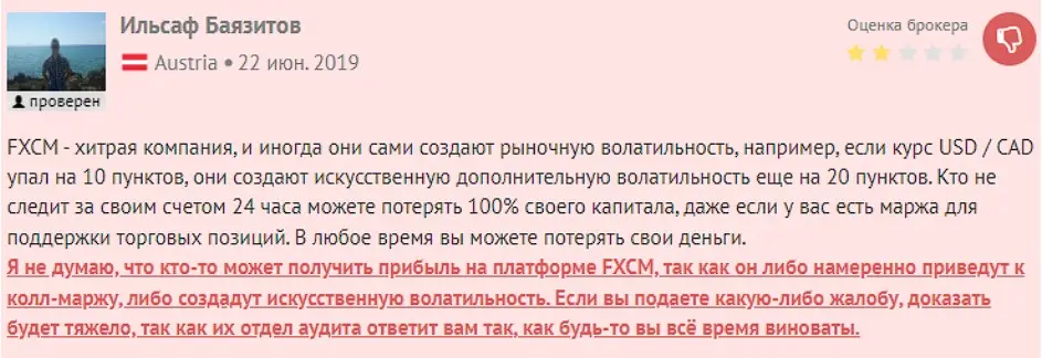 Отзыв трейдера Отзыв трейдера